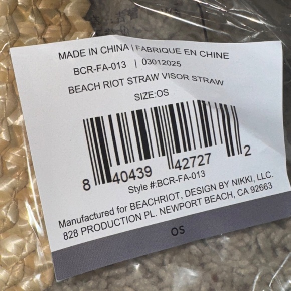 NEW Beach Riot Straw Visor NWT Sealed - Picture 3 of 4